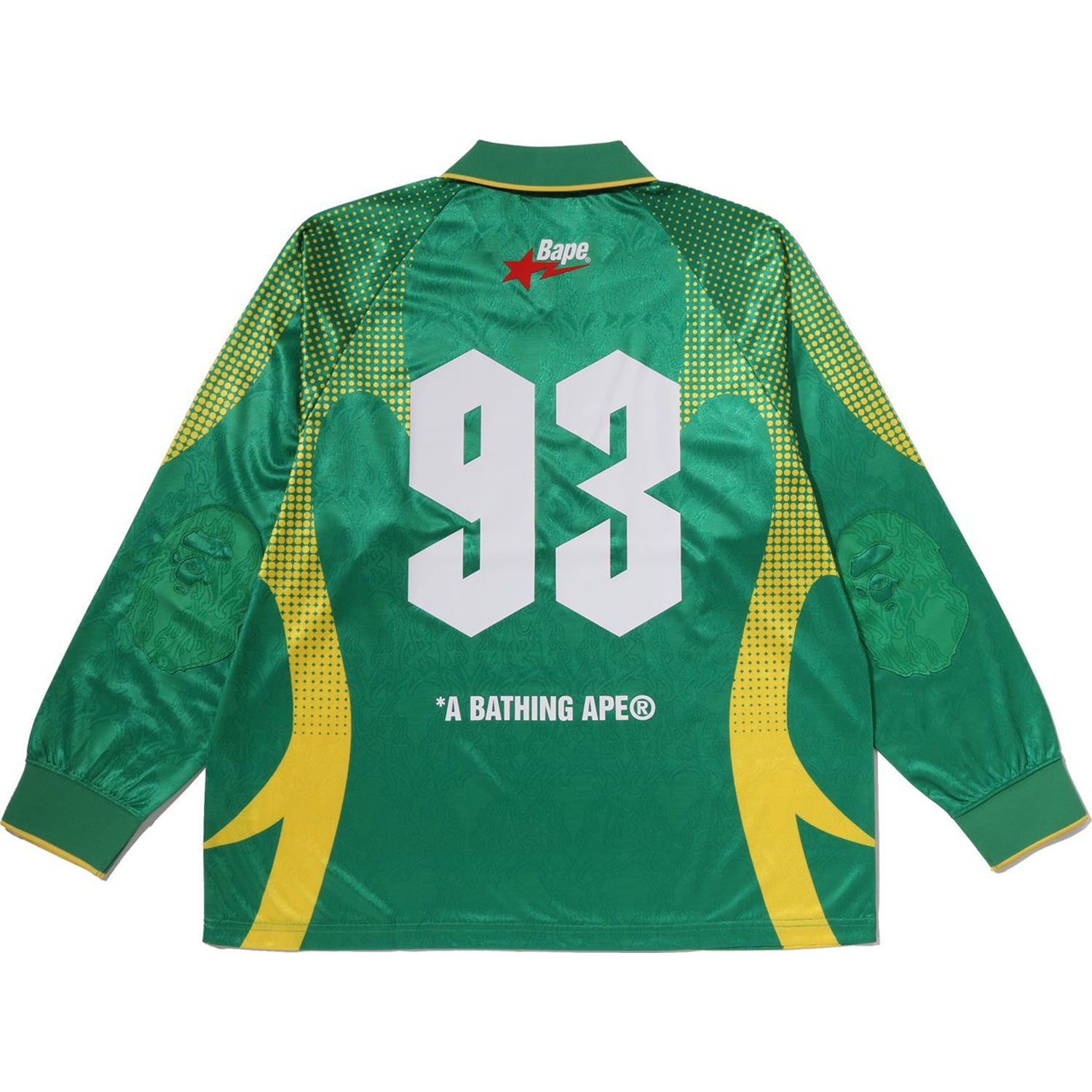 Alternative view of APE FLAME MONOGRAM JACQUARD LOGO RELAXED FIT FOOTBALL JERSEY MENS
