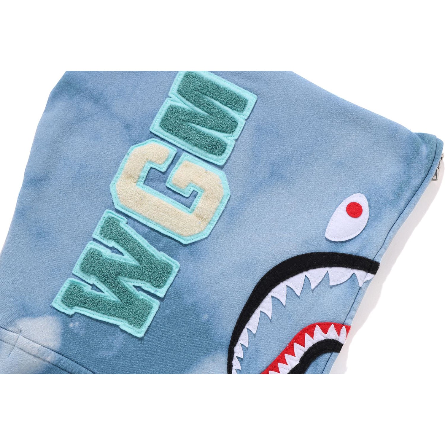 HAND DYE SHARK FULL ZIP HOODIE MENS - Image 4