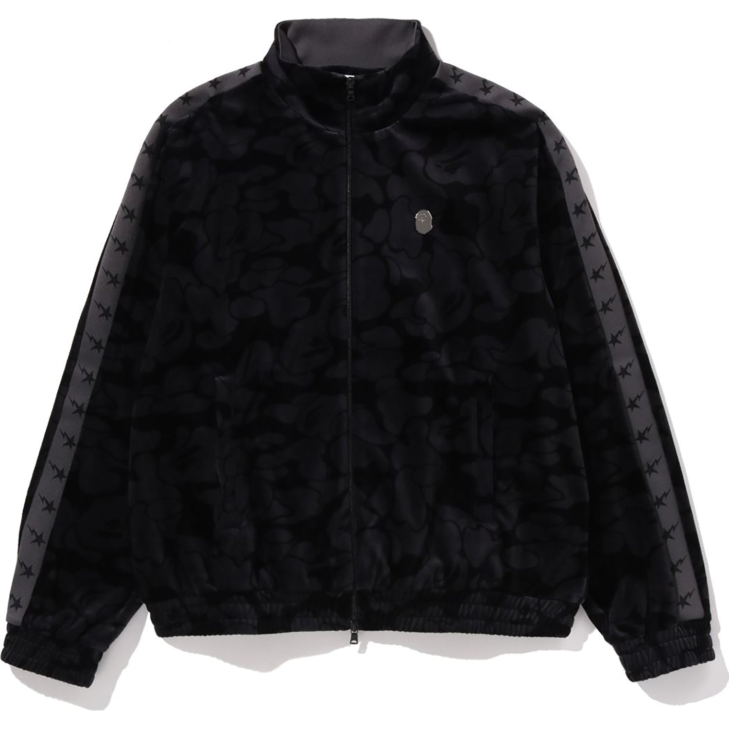 SOLID CAMO VELOUR METAL ONE POINT RELAXED FIT TRACK JACKET MENS - Image 5