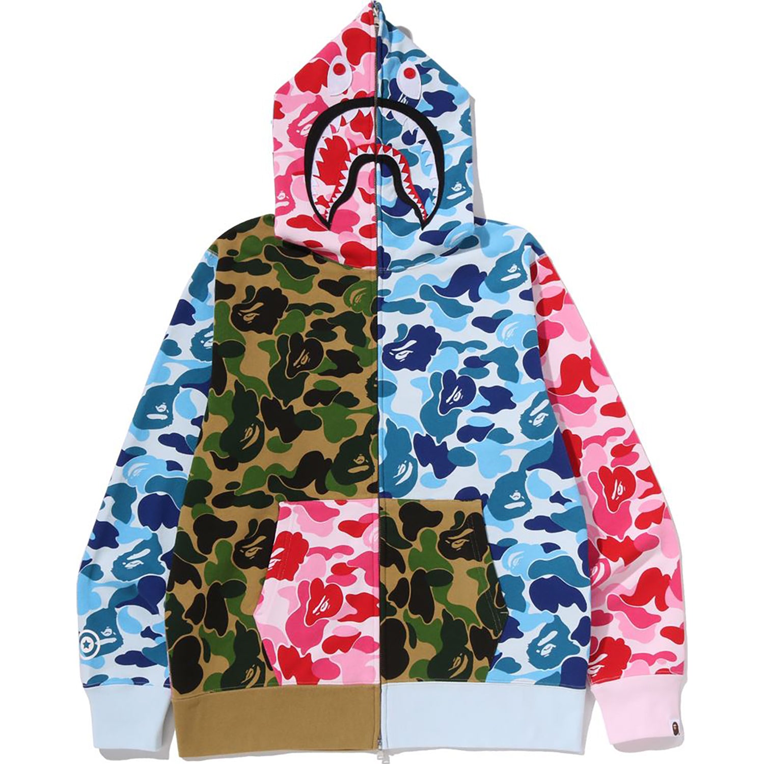 ABC CAMO CRAZY SHARK FULL ZIP HOODIE MENS